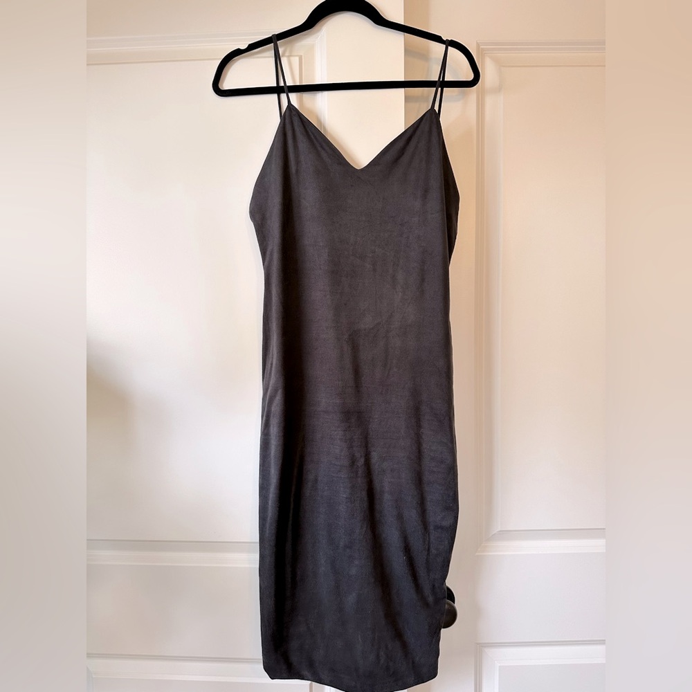 Faux Suede Midi Dress